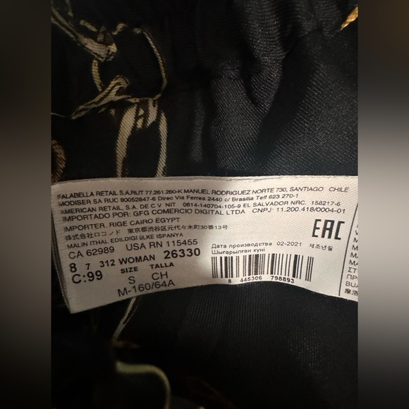 MNG Mango Women’s Black Printed‎ Suit Trousers Wide-Leg Stretch Pants Size S - Picture 10 of 13